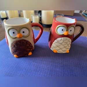 Set of 2 New Owl Coffee Cups Mugs